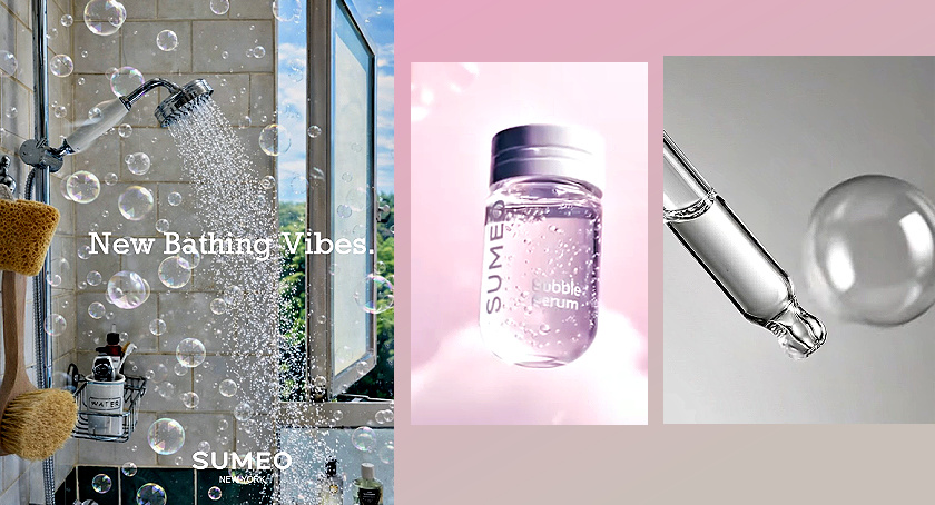 Sumeo Invents the 'Bubble Shower'—& Turns Skincare Into Bubbles with its bubble maker bath device.